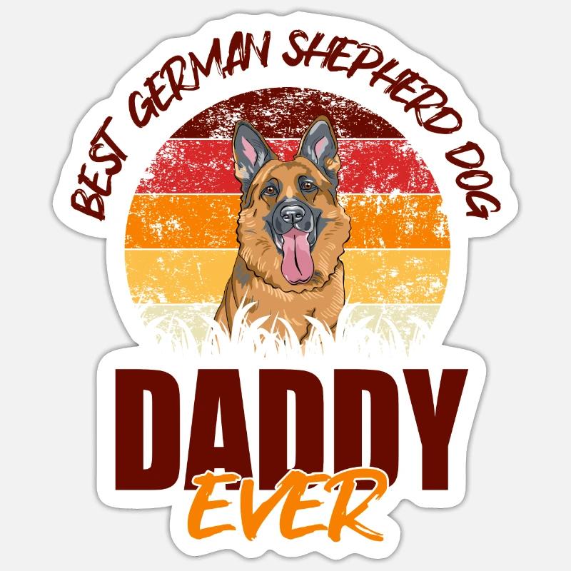 Deutscher Schäferhund - Sticker Größe S (10 x 10 cm) - Mattweiß