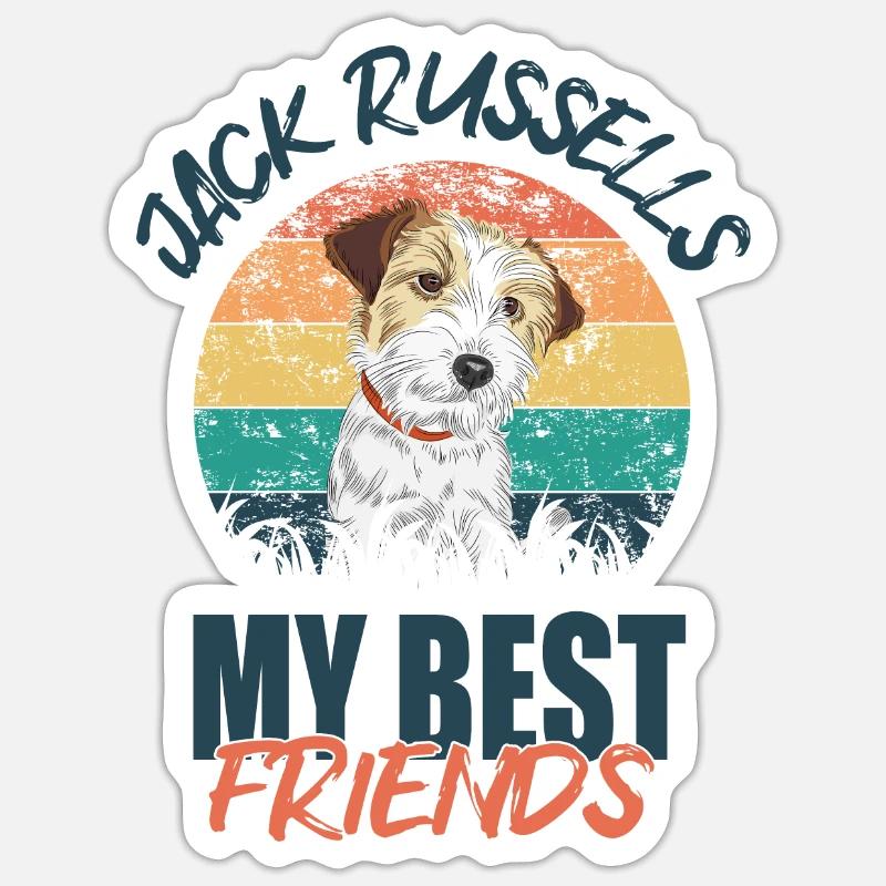Jack Russell - Sticker taille S (10 x 10 cm) - blanc mat