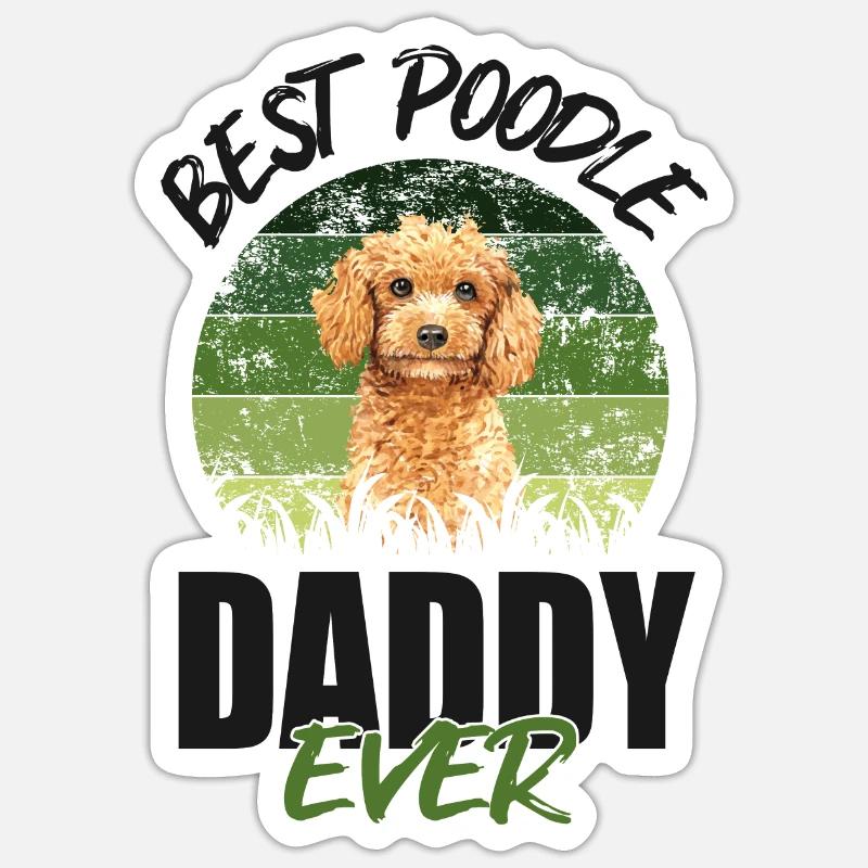 Caniche - Sticker taille S (10 x 10 cm) - blanc mat