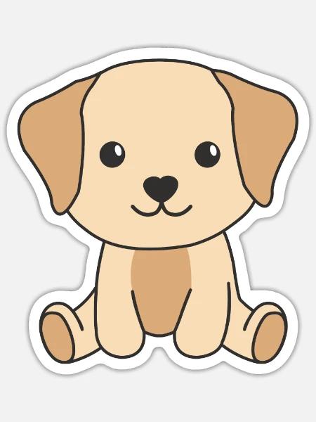 Labrador süße Hunde lustige Labrador - Sticker Größe S (10 x 10 cm) - Mattweiß
