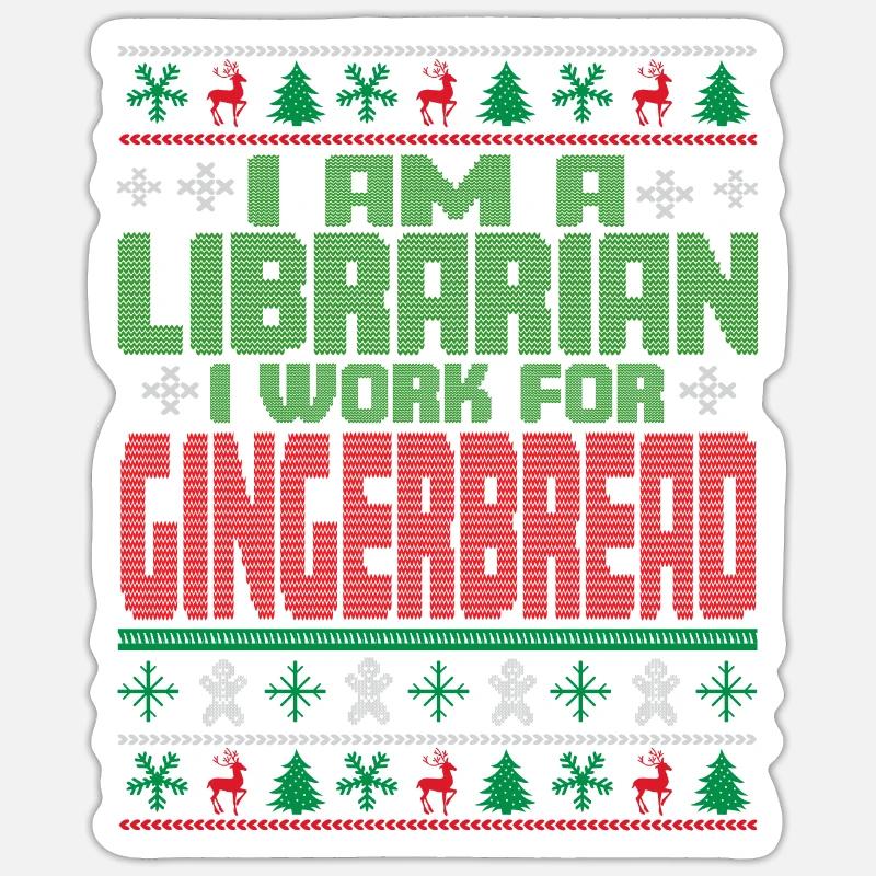 Dicton de Noël du bibliothécaire - Sticker taille S (10 x 10 cm) - blanc mat