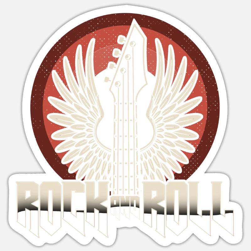 Rock and Roll Guitars - Sticker size S (10 x 10 cm) - white matte
