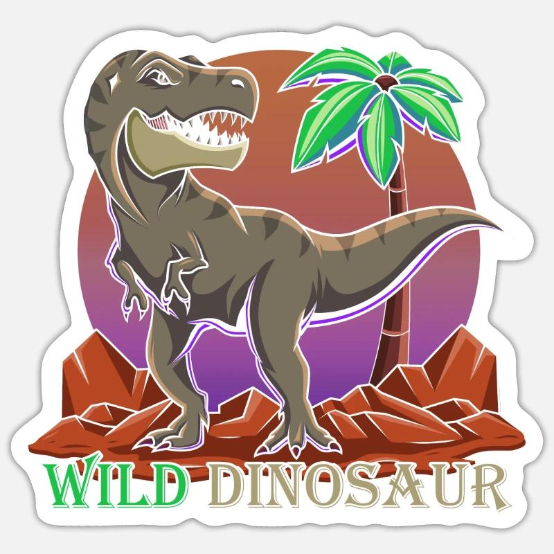 Dino - Sticker Größe S (10 x 10 cm) - Mattweiß