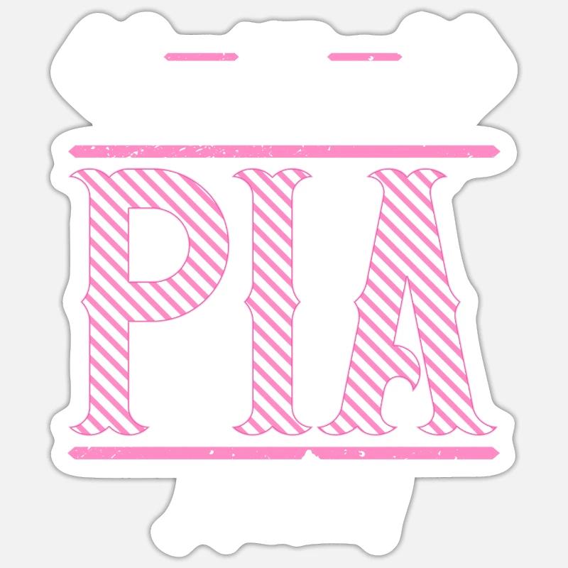 Pia Geschenkidee Geschenk Geburtstag - Sticker Größe S (10 x 10 cm) - Mattweiß