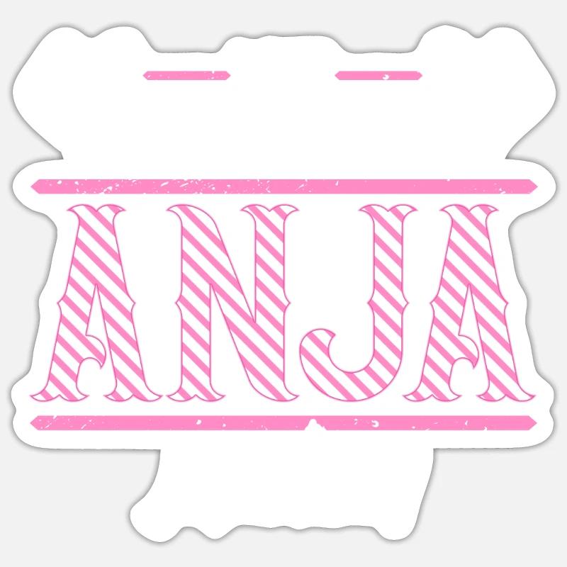 Anja Geschenkidee Geschenk Geburtstag - Sticker Größe S (10 x 10 cm) - Mattweiß