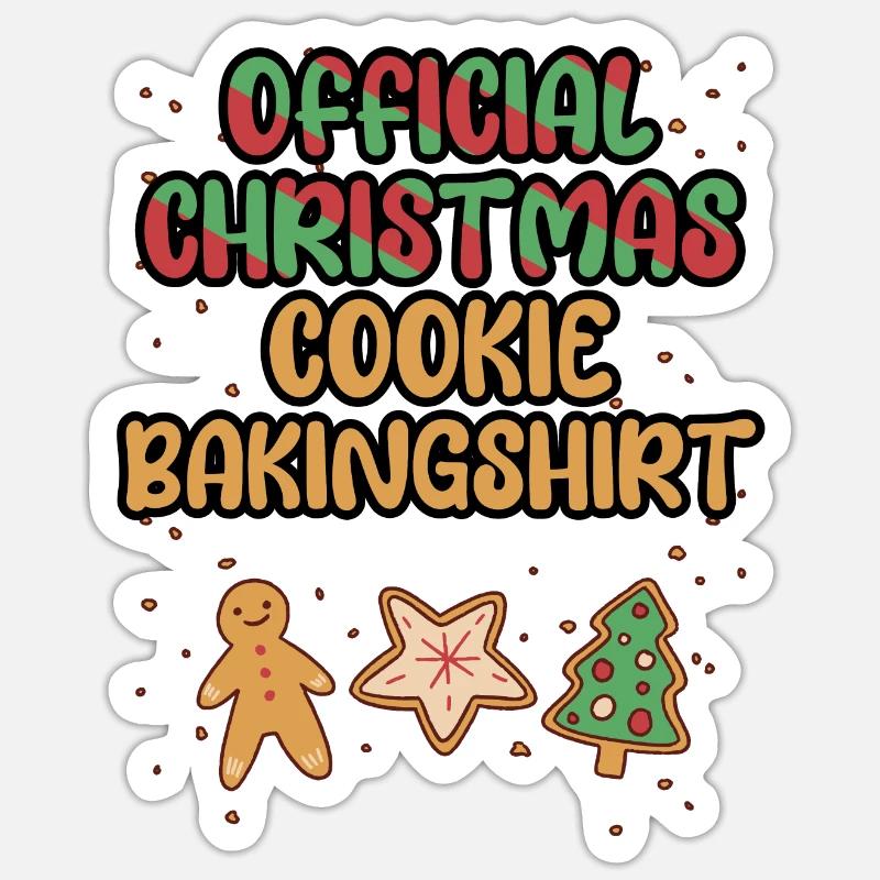 Weihnachten Plätzchen Cookie Bakingshirt Sticker Größe S (10 x 10 cm)