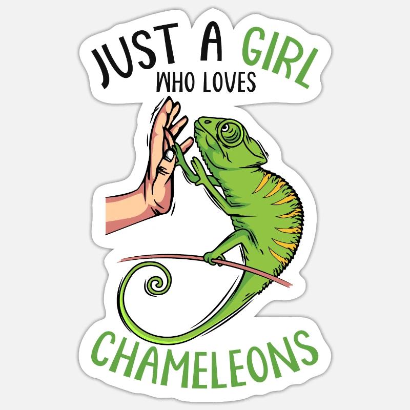 Chameleon Mädchen Sticker Größe S (10 x 10 cm)