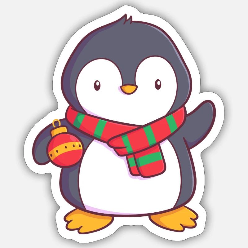 Christmas Penguin - Sticker size S (10 x 10 cm) - white matte