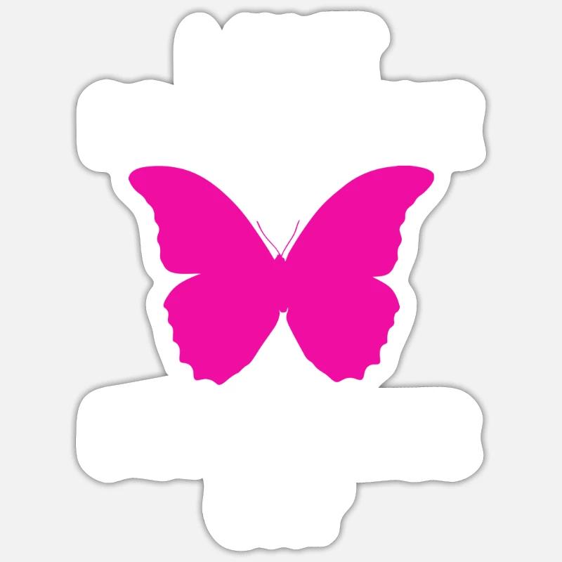 Papillons disant papillon - Sticker taille S (10 x 10 cm) - blanc mat