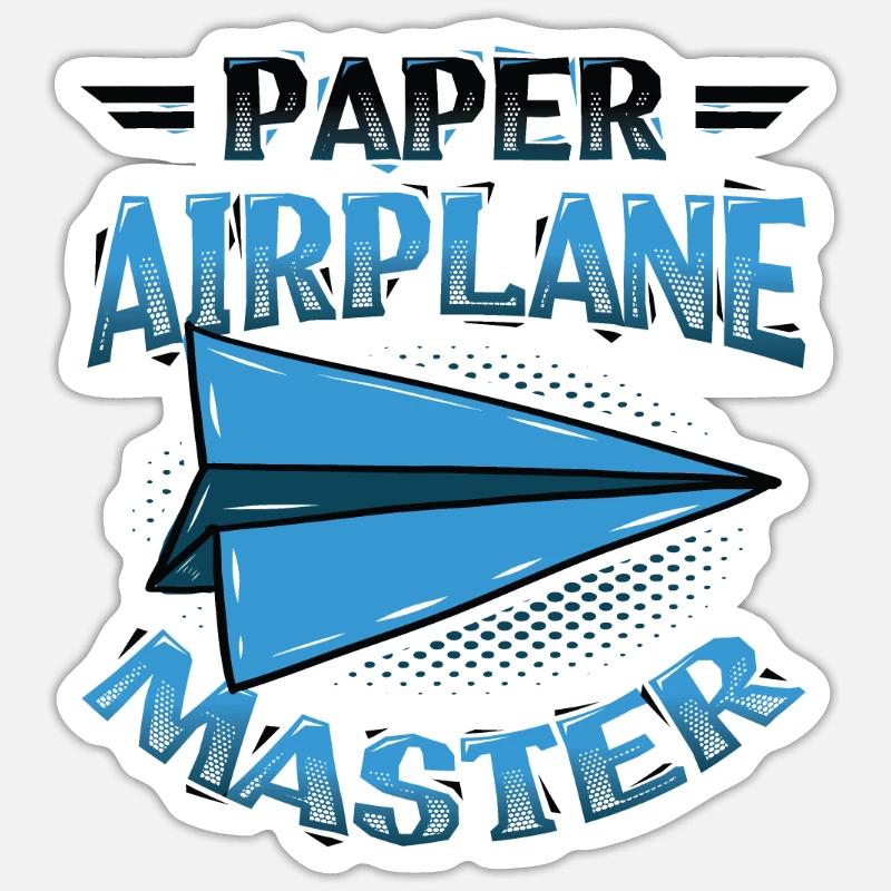 Papierflieger Master. - Sticker taille S (10 x 10 cm) - blanc mat