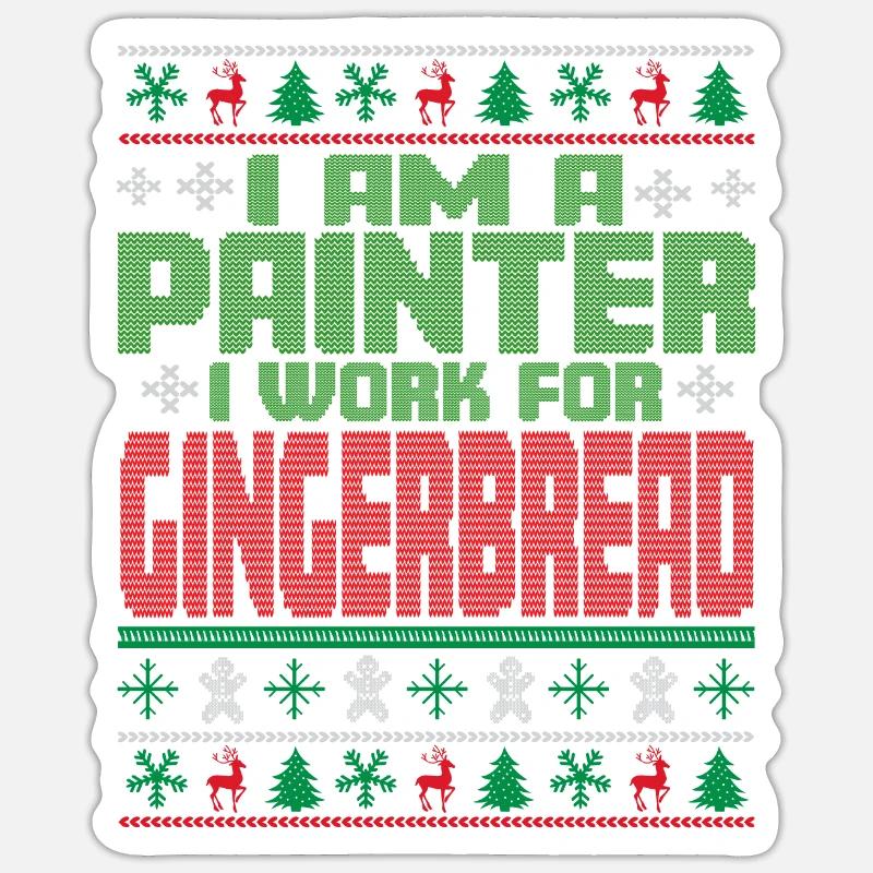 Painter Christmas Saying - Sticker size S (10 x 10 cm) - white matte