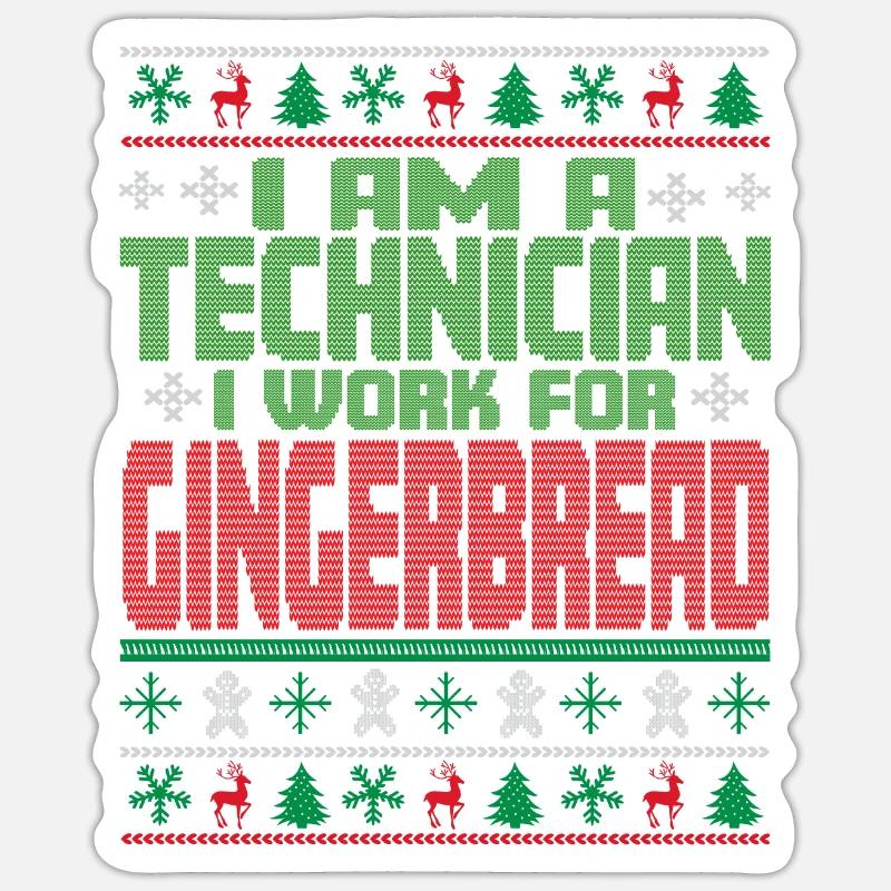 Technician Christmas Saying - Sticker size S (10 x 10 cm) - white matte