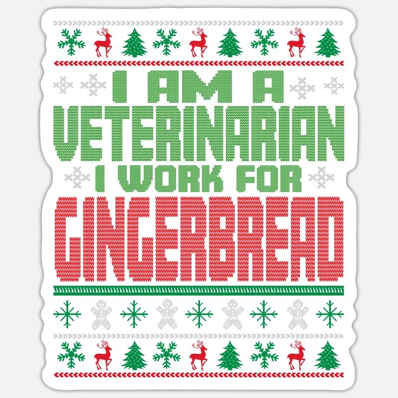 Tierarzt Weihnachten Spruch - Sticker Größe S (10 x 10 cm) - Mattweiß
