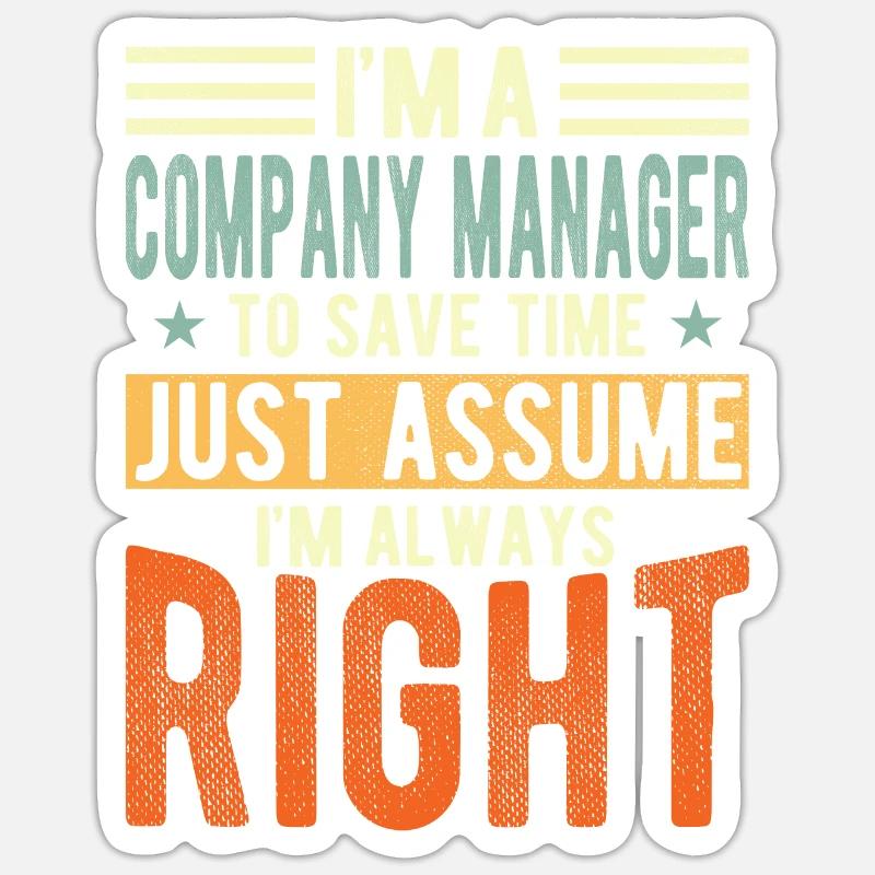 Chef d’entreprise - Sticker taille S (10 x 10 cm) - blanc mat