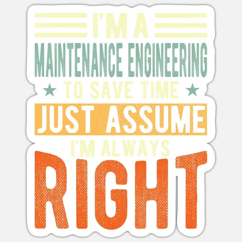 Maintenance technology - Sticker size S (10 x 10 cm) - white matte