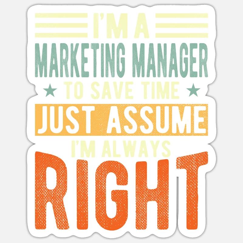 Responsable Marketing - Sticker taille S (10 x 10 cm) - blanc mat