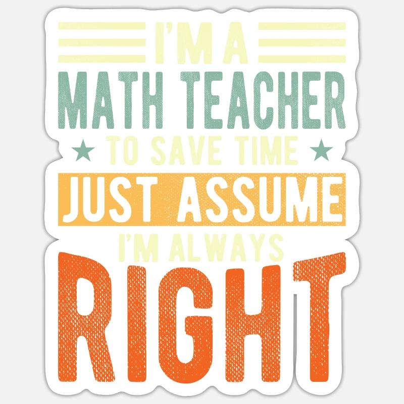 Professeur de mathématiques - Sticker taille S (10 x 10 cm) - blanc mat