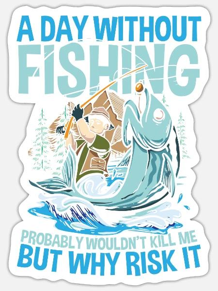 Angeln Fischer Geschenkidee für eine Anglerin - Sticker Größe S (10 x 10 cm) - Mattweiß