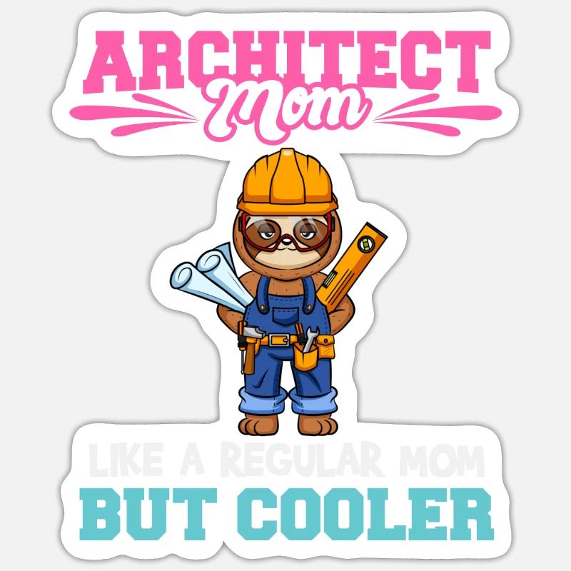 Architecte Maman comme une maman régulière mais plus cool Sticker taille S (10 x 10 cm)