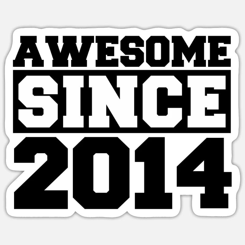 Awesome since 2014 - Sticker Größe S (10 x 10 cm) - Mattweiß