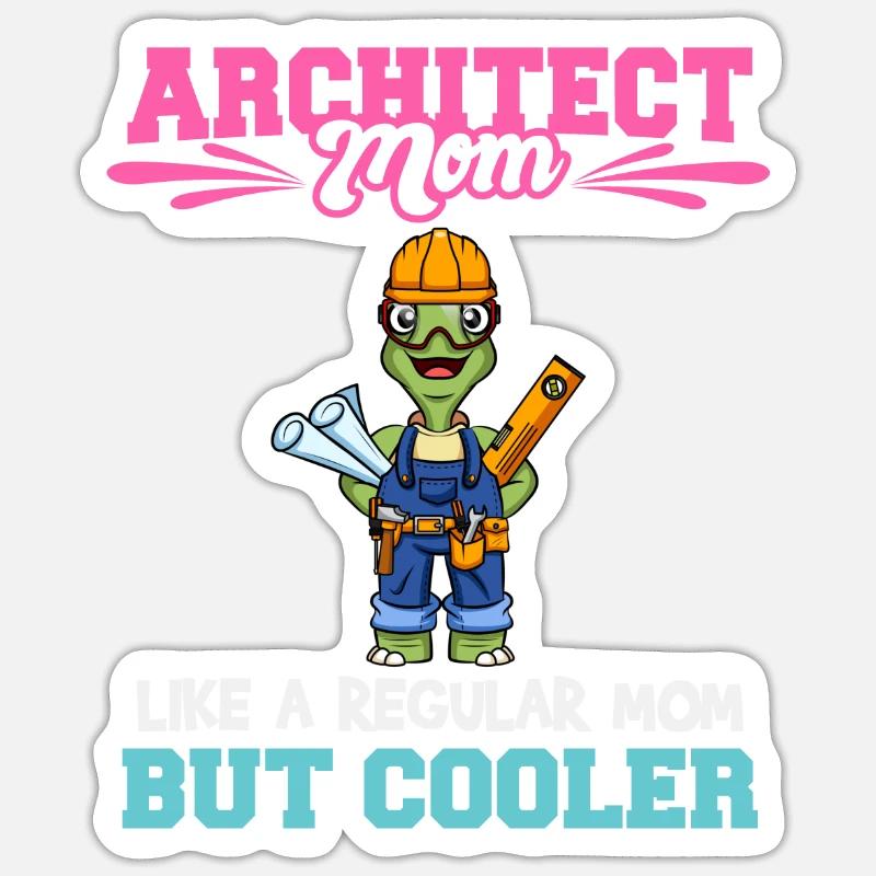 Architecte Maman comme une maman régulière mais plus cool Sticker taille S (10 x 10 cm)