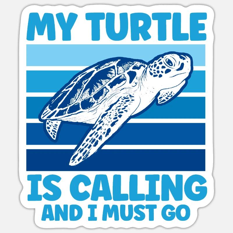 Turtle Keeping Sea Turtle Turtles - Sticker size S (10 x 10 cm) - white matte