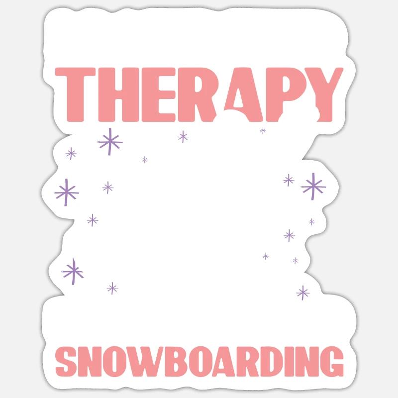 Thérapie de snowboard - Sticker taille S (10 x 10 cm) - blanc mat