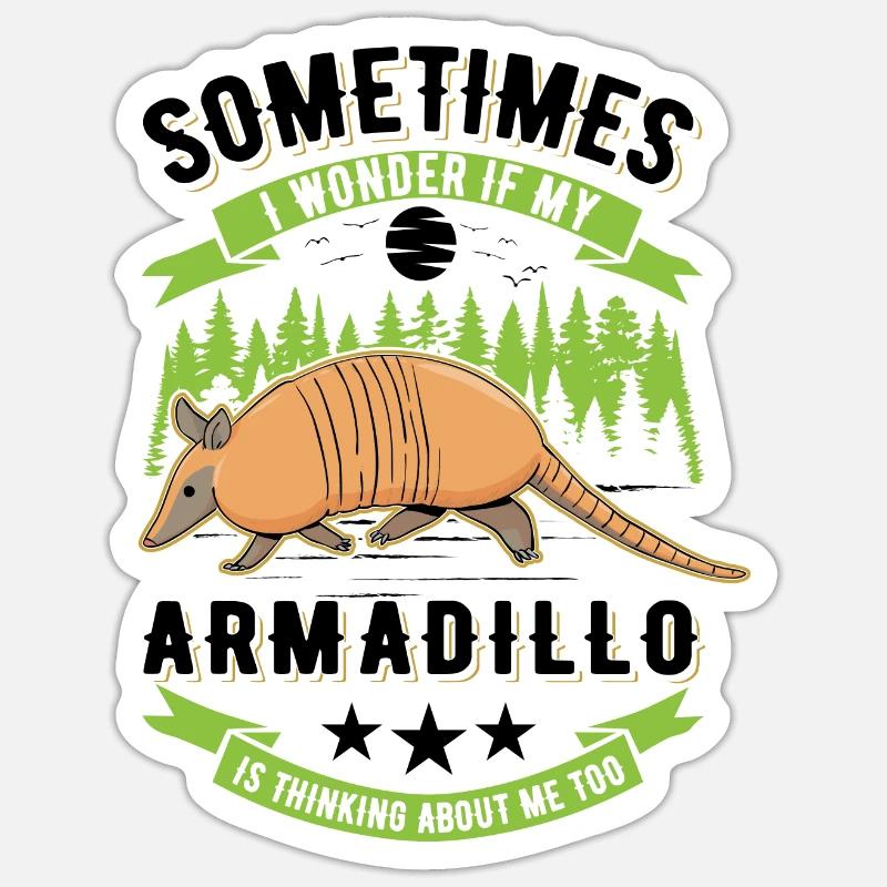 Armadillo Geschenk Gürteltier - Sticker Größe S (10 x 10 cm) - Mattweiß
