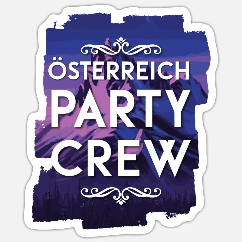 Austria Party Crew - Sticker size S (10 x 10 cm) - white matte
