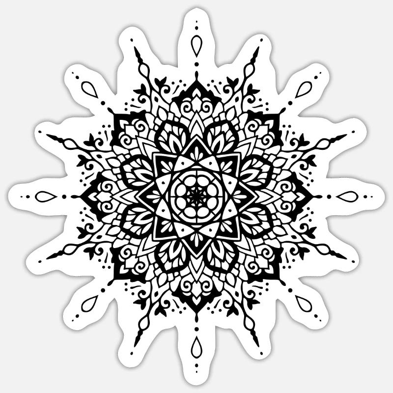 Blume Mandala - Sticker Größe S (10 x 10 cm) - Mattweiß