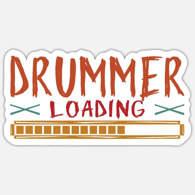 Drummer Loading Sticks Percussion - Cool Drummer Sticker Größe S (10 x 10 cm)