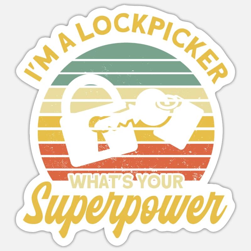 Locksmith Lock Picking Employee Locksmith - Sticker size S (10 x 10 cm) - white matte