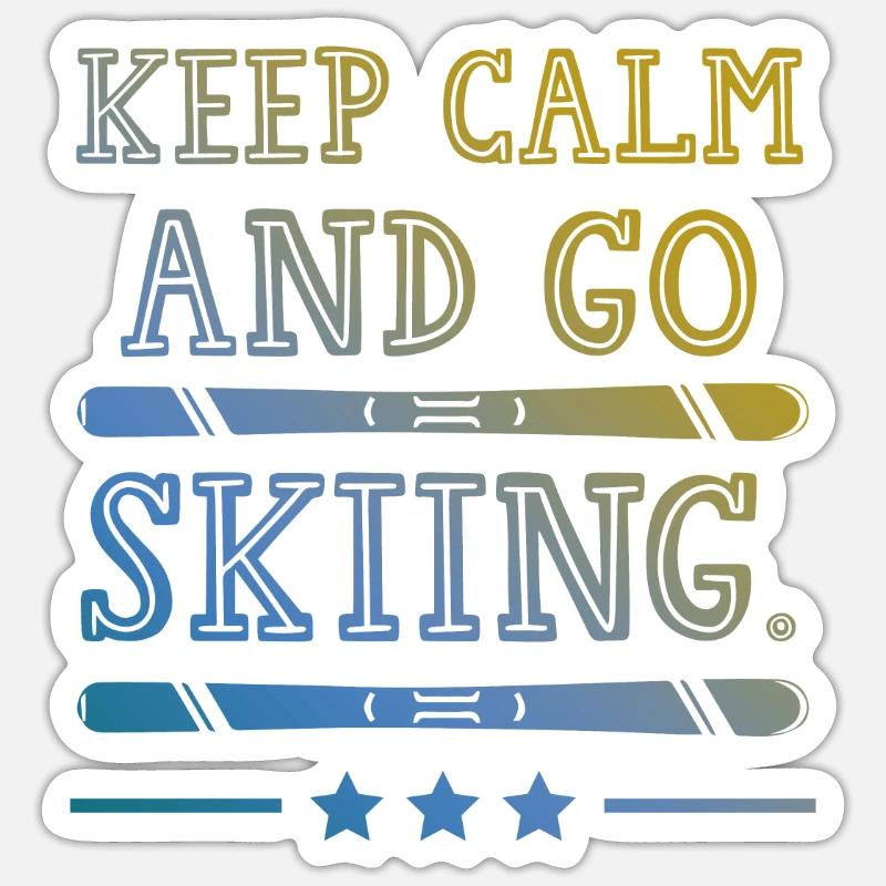 Keep calm ski - Sticker size S (10 x 10 cm) - white matte