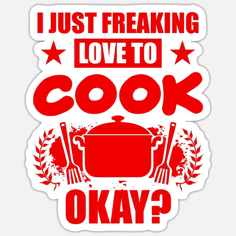 liebe kochen - Sticker Größe S (10 x 10 cm) - Mattweiß