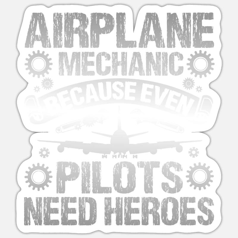 Flugzeugmechaniker Flugtechniker Flugzeugpilot - Sticker Größe S (10 x 10 cm) - Mattweiß
