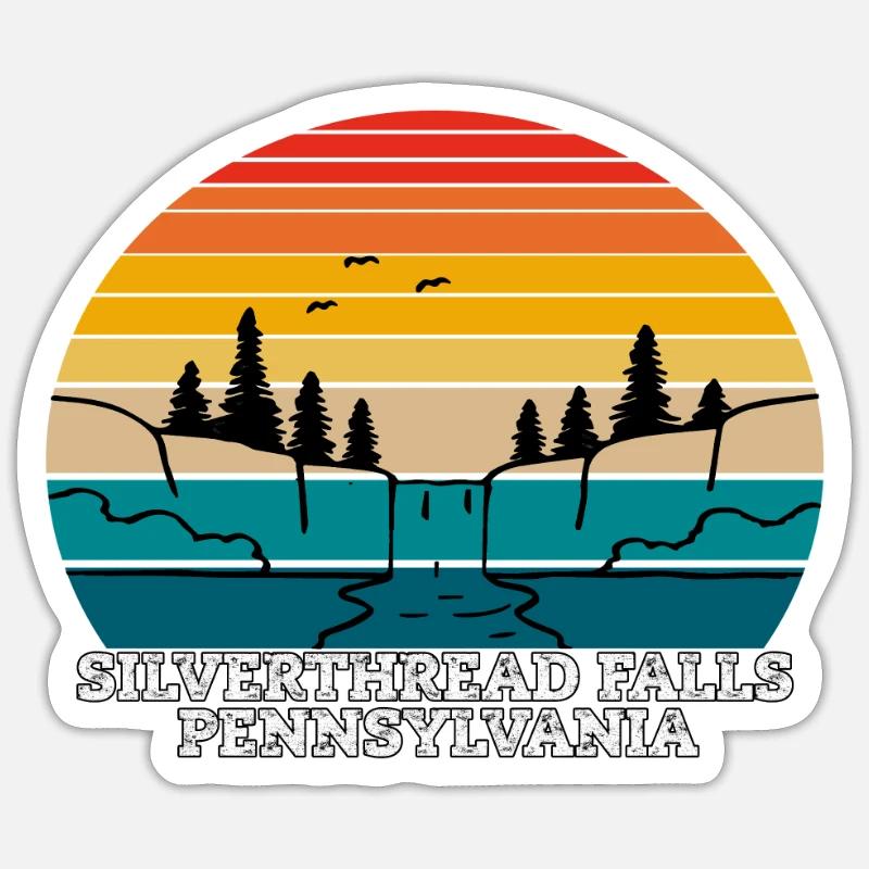 Silverthread Falls Pennsylvania - Sticker size S (10 x 10 cm) - white matte