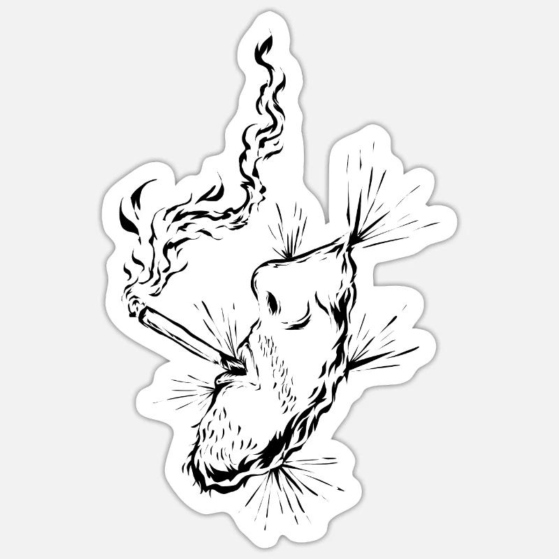 Zigarette Rauchen Sticker Größe S (10 x 10 cm)