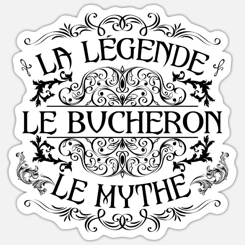 Bucheron | la légende Bucheron le mythe - Sticker taille S (10 x 10 cm) - blanc mat