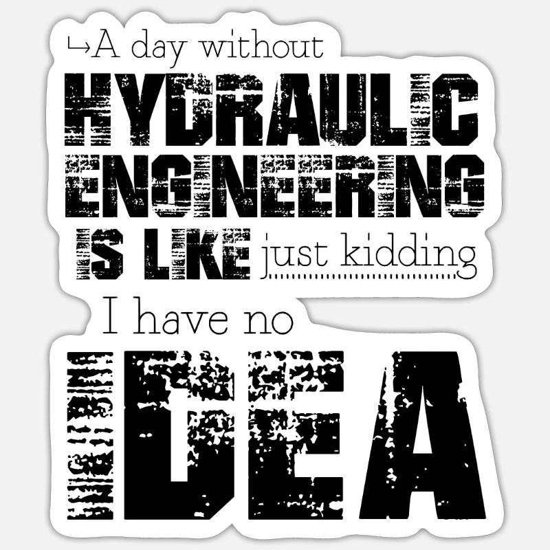Génie hydraulique - Sticker taille S (10 x 10 cm) - blanc mat