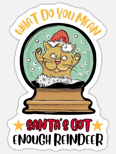 Ugly Christmas Rentier des Weihnachtsmannes - Sticker Größe S (10 x 10 cm) - Mattweiß
