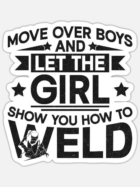Welder Welding Female Welder - Sticker Größe S (10 x 10 cm) - Mattweiß