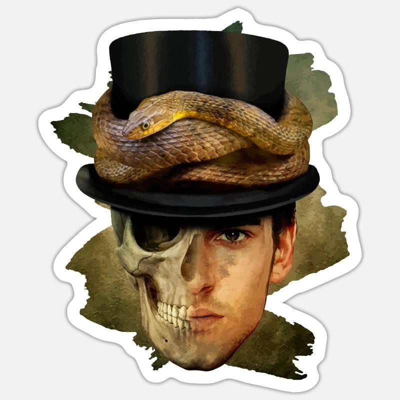 Der Totengräber - Sticker Größe S (10 x 10 cm) - Mattweiß