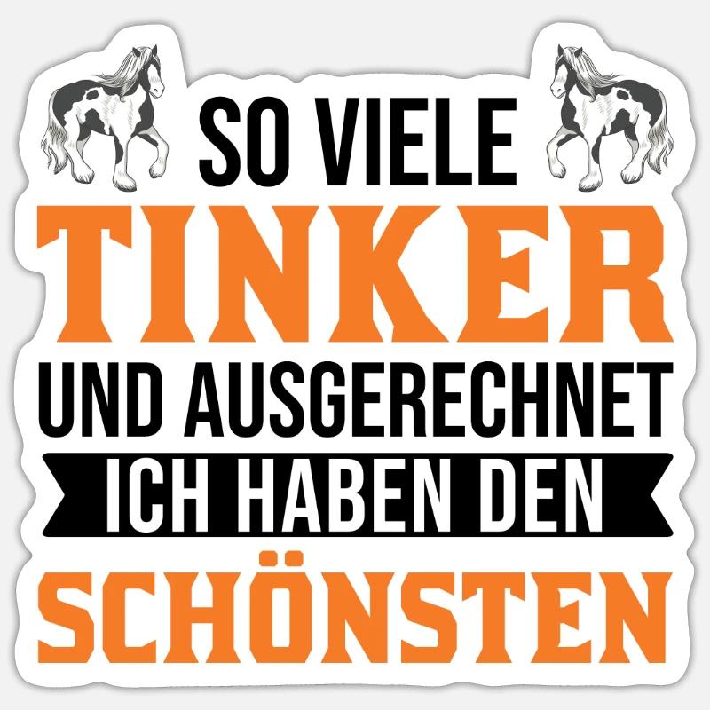 Irish Tinker Pferd Geschenk Tinkerpferd Sticker Größe S (10 x 10 cm)