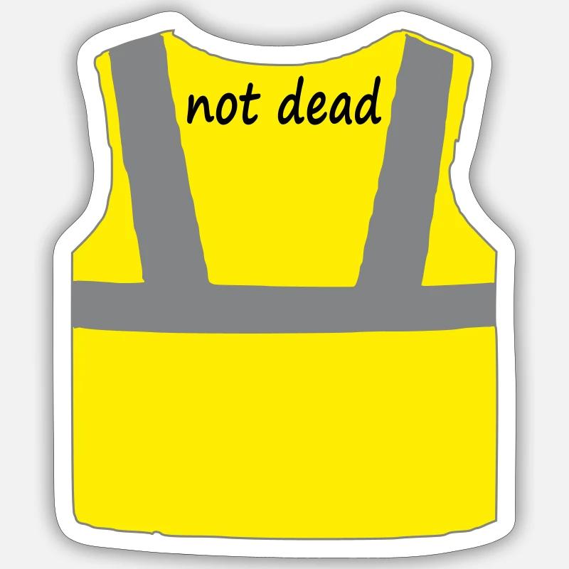 Gilet jaune - Sticker taille S (10 x 10 cm) - blanc mat