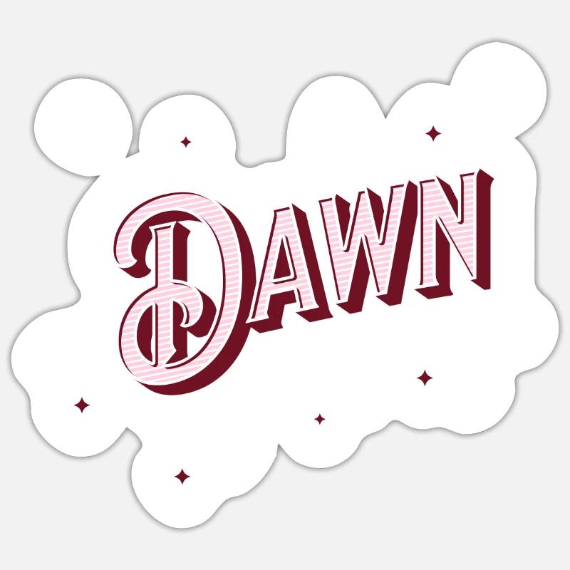 Dawn name personalized - Sticker size S (10 x 10 cm) - white matte