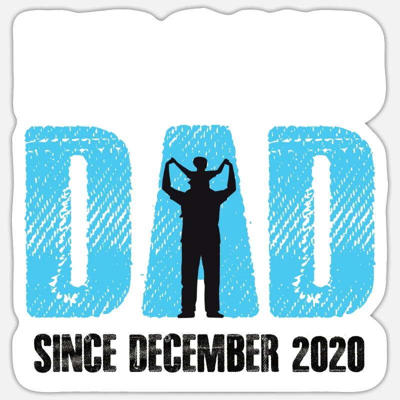 Proud Dad Since December 2020 - Sticker size S (10 x 10 cm) - white matte