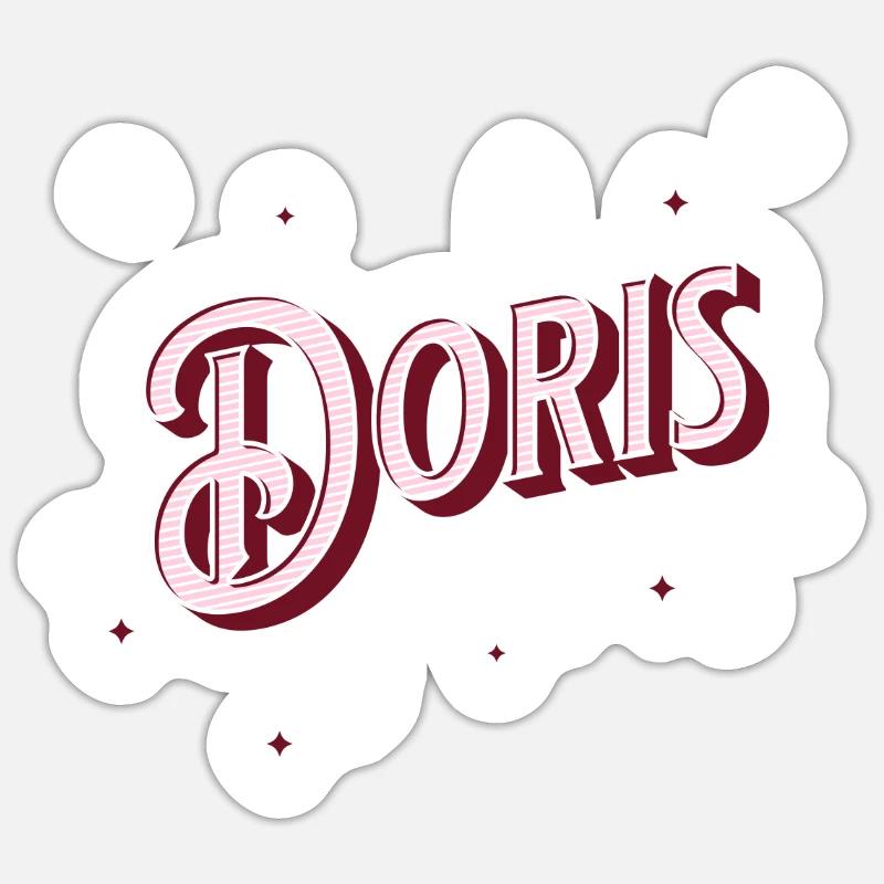 Personalized Doris name - Sticker size S (10 x 10 cm) - white matte