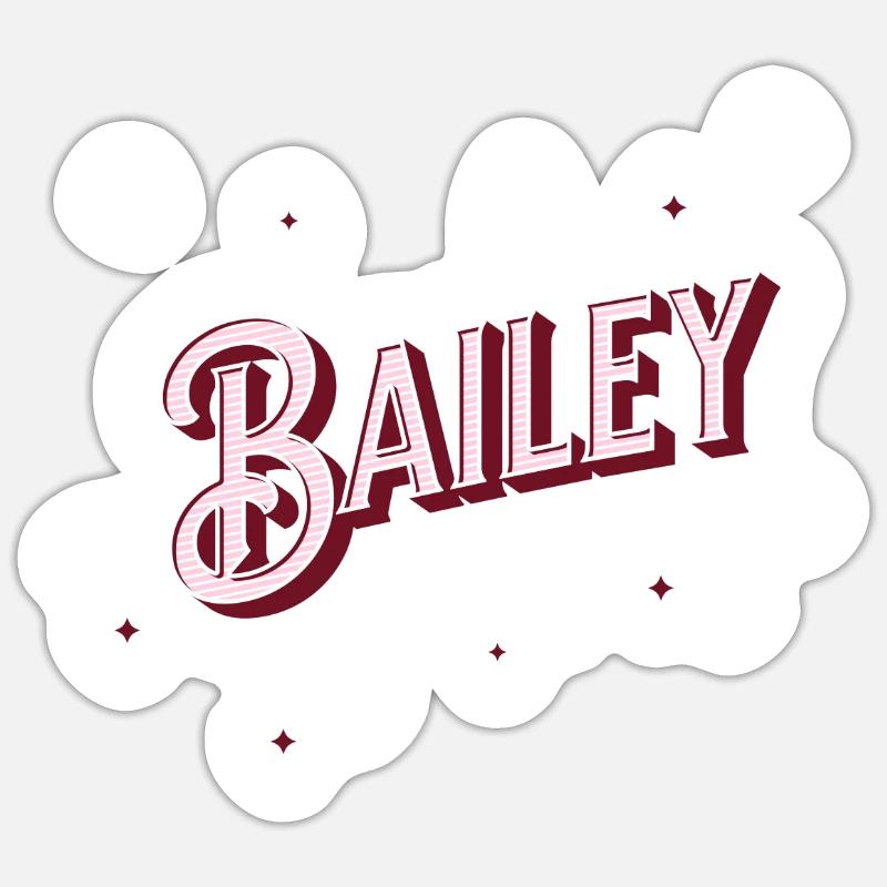 Bailey name personalized - Sticker size S (10 x 10 cm) - white matte