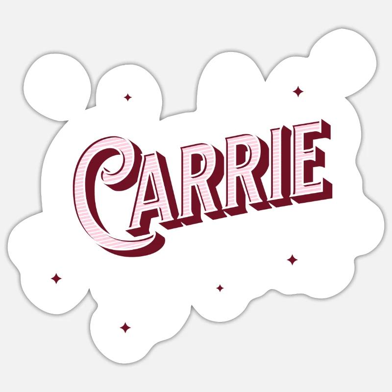 Carrie name personalized - Sticker size S (10 x 10 cm) - white matte