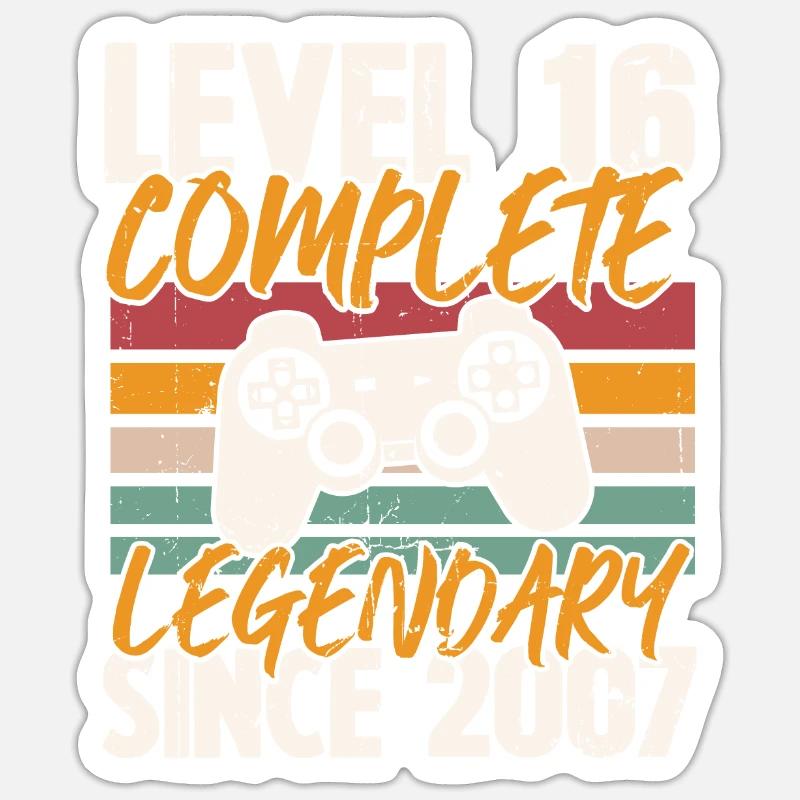 Geburtstagsgeschenk, Level 16 Complete 2007 Sticker Größe S (10 x 10 cm)
